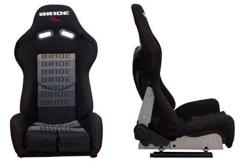 Fotel sportowy LOW MAX K608 Welur Bride Czarno-Szary