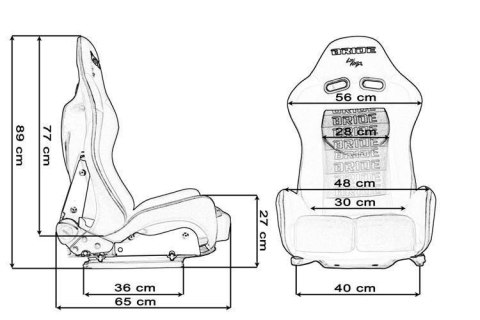 Fotel sportowy LOW MAX K608 Welur Bride Czerwony
