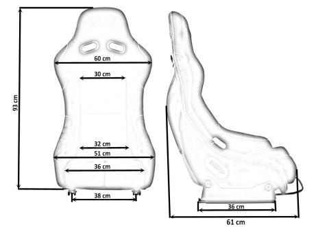Fotel sportowy RICO Welur Czerwony
