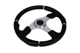 Kierownica Pro 350mm offset:0mm Skóra Black