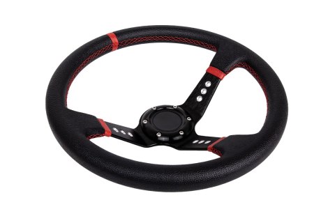 Kierownica Pro 350mm offset:80mm Skóra Black