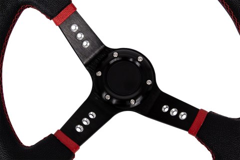 Kierownica Pro 350mm offset:80mm Skóra Black