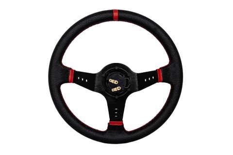 Kierownica Pro 350mm offset:80mm Skóra Black