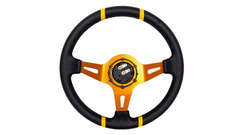 Kierownica Pro 350mm offset:80mm Skóra Black