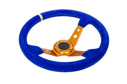 Kierownica Pro 350mm offset:80mm Zamsz Blue