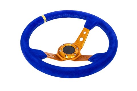 Kierownica Pro 350mm offset:80mm Zamsz Blue