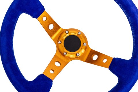 Kierownica Pro 350mm offset:80mm Zamsz Blue