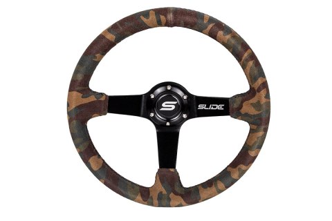 Kierownica SLIDE 350mm offset:80mm Zamsz Camo