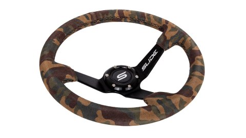 Kierownica SLIDE 350mm offset:80mm Zamsz Camo