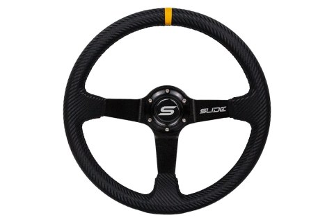 Kierownica SLIDE 350mm offset:90mm Carbon Yellow Strip