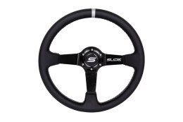 Kierownica SLIDE 350mm offset:90mm Skóra Silver Strip