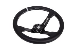 Kierownica SLIDE 350mm offset:90mm Skóra Silver Strip