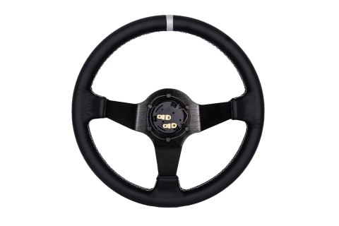 Kierownica SLIDE 350mm offset:90mm Skóra Silver Strip