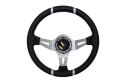 Kierownica SLIDE 350mm offset:90mm Skóra Silver