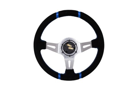 Kierownica SLIDE 350mm offset:90mm Zamsz Blue