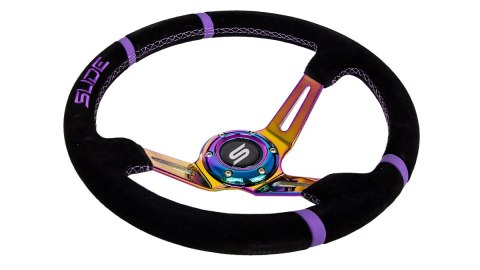 Kierownica SLIDE 350mm offset:90mm Zamsz NeoChrome