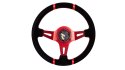 Kierownica SLIDE 350mm offset:90mm Zamsz Red