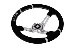Kierownica SLIDE 350mm offset:90mm Zamsz Silver