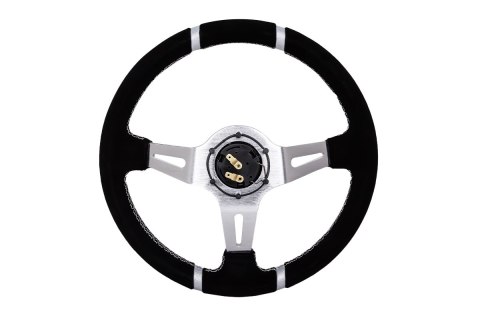 Kierownica SLIDE 350mm offset:90mm Zamsz Silver