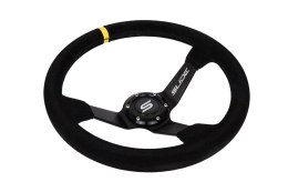 Kierownica SLIDE 350mm offset:90mm Zamsz Yellow Strip