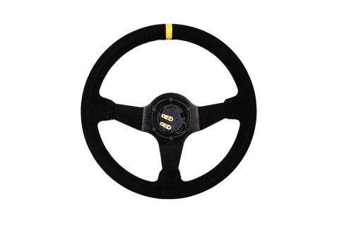 Kierownica SLIDE 350mm offset:90mm Zamsz Yellow Strip