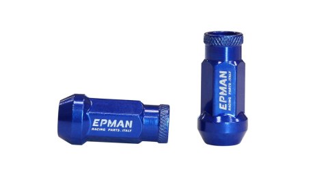Nakrętki Epman JDM Stal M12x1,25 Stożek 48mm Niebieskie