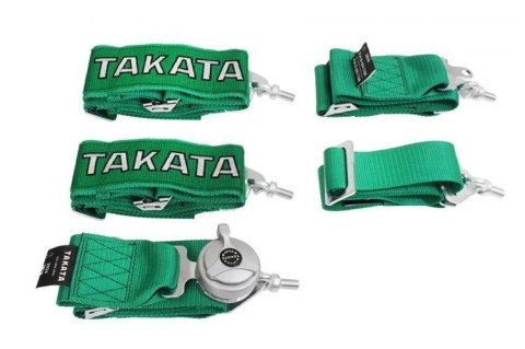 Pasy sportowe 5p 3" Zielone Takata Replica harness