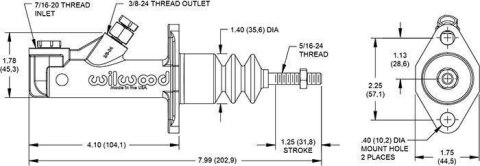 Pompa hamulcowa sprzęgła Wilwood GS Compact 0,625"