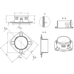 Adapter do układu nagrzewania z kołnierzem 4-otworowym 60 mm