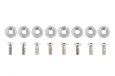 Śrubki, podkładki ozdobne M6x1.0 15mm D1 Silver