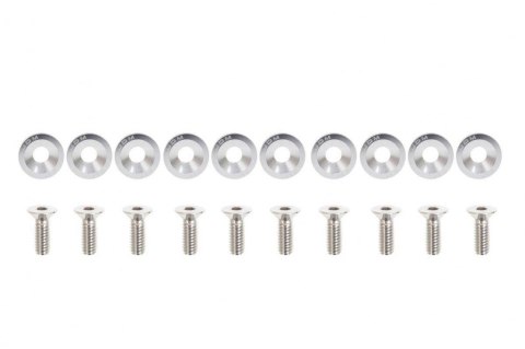 Śrubki, podkładki ozdobne M6x1.0 15mm JDM Silver