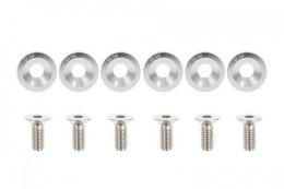 Śrubki, podkładki ozdobne M8x1.25 15mm JDM Silver