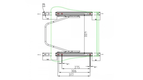 Szyny fotela uniwersalne podwójne z regulacją 400mm