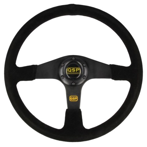 Kierownica zamszowa QSP 3 ramienna 380mm płaska