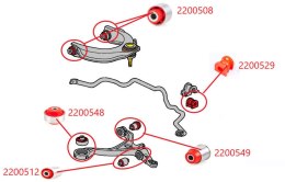 Tuleja wahacza przedniego - dolnego, tylna - MPBS COMFORT SERIES: 2200549 Honda Accord VII, VIII