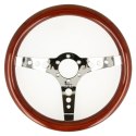 Kierownica drewniana QSP QS-W350S3 - płaska, 350 mm, 3-ramienna
