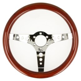 Kierownica drewniana QSP QS-W350S3 - płaska, 350 mm, 3-ramienna