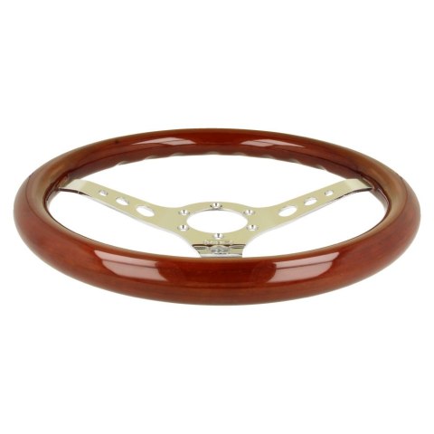Kierownica drewniana QSP QS-W350S3 - płaska, 350 mm, 3-ramienna
