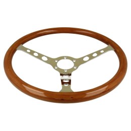 Kierownica drewniana QSP QS-W380S3 - płaska, 380 mm, 3-ramienna