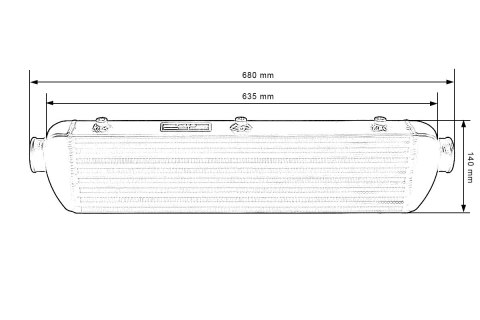 Intercooler TurboWorks 550x140x65 wejście 2,25" Bar and Plate Czarny