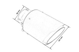 Końcówka tłumika 101mm wejście 60mm Carbon Matt