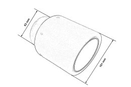 Końcówka tłumika 101mm wejście 63 mm Carbon Matt