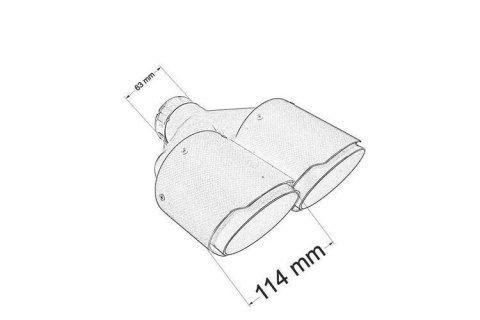 Końcówka tłumika 114mmx2 wejście 63mm Carbon Matt
