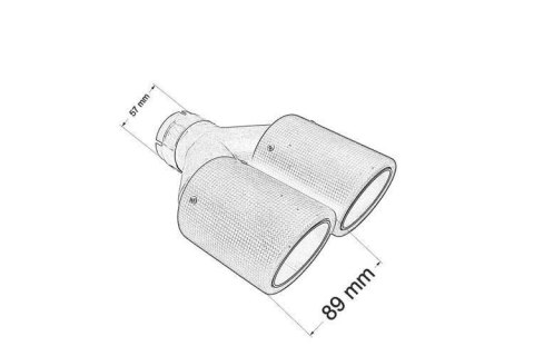 Końcówka tłumika 89mmx2 wejście 57mm Carbon Matt