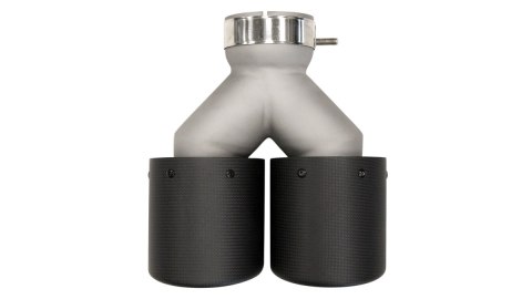 Końcówka tłumika 89mmx2 wejście 57mm Carbon Matt