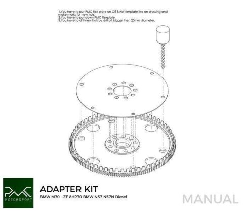Zestaw do konwersji / adapter BMW V12 M70 - BMW ZF 8HP70 N57 N57N Diesel