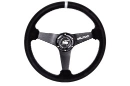 Kierownica SLIDE 350mm offset:20mm Zamsz Silver