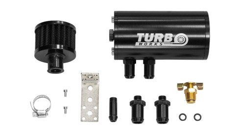 Oil catch tank 0.3L 12mm / 15mm TurboWorks Czarny