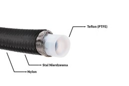 Przewód AN6 8.5mm teflonowy PTFE w oplocie podwójnym
