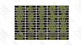 Zestaw naklejek do oznakowania przełączników Limonkowe / Czarne